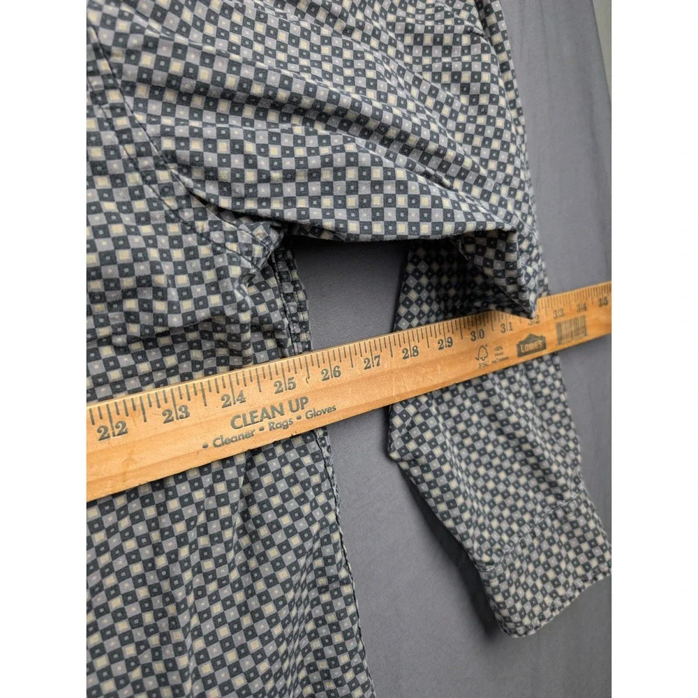Banana Republic Mens‎ Button Down Shirt Large Gray Geometric Long Sleeve Cotton